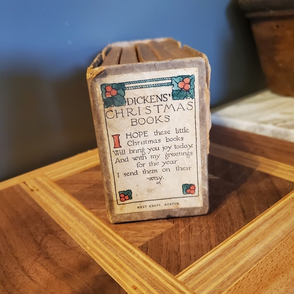 ⚜️🖤⚜️CHARLES DICKENS CHRISTMAS BOOKS /VINTAGE/ RUST CRAFT BOSTON 5 Books⚜️🖤⚜️ - Picture 3 of 17